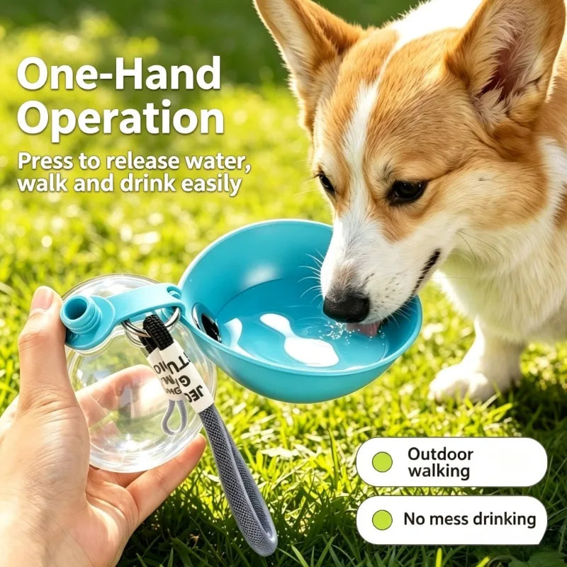 285ML Portable Dog Water Bottle – Leak-Proof 2-in-1 Travel Bottle with Silicone Bowl