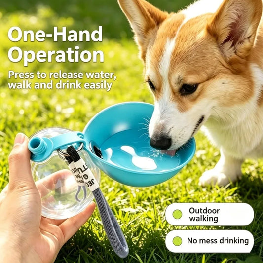 285ML Portable Dog Water Bottle – Leak-Proof 2-in-1 Travel Bottle with Silicone Bowl