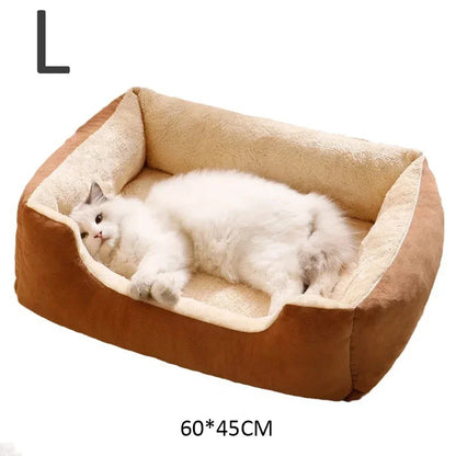 Soft Plush Cat Bed – Breathable Sleeping Cushion for Cats & Small Dogs