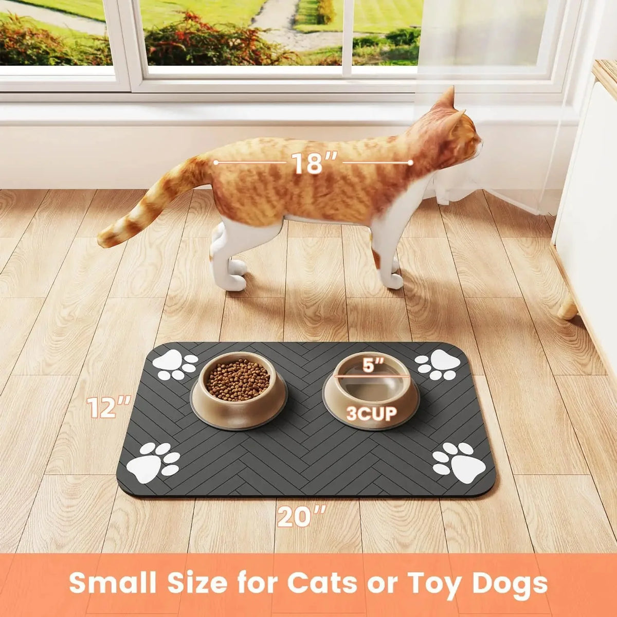 Absorbent Pet Feeding Mat – Waterproof Non-Slip Placemat for Dogs & Cats