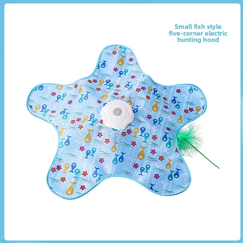 Automatic Interactive Cat Hunting Toy – Rotating Feather Chase Game