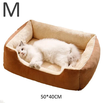 Soft Plush Cat Bed – Breathable Sleeping Cushion for Cats & Small Dogs