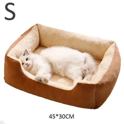 Soft Plush Cat Bed – Breathable Sleeping Cushion for Cats & Small Dogs