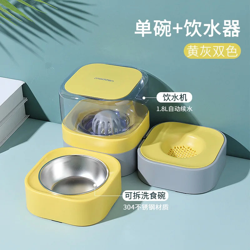 Automatic Pet Feeding & Watering Device – Detachable & Washable Food Bowl for Dogs & Cats