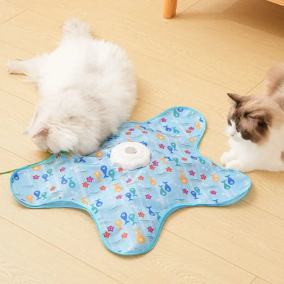 Automatic Interactive Cat Hunting Toy – Rotating Feather Chase Game