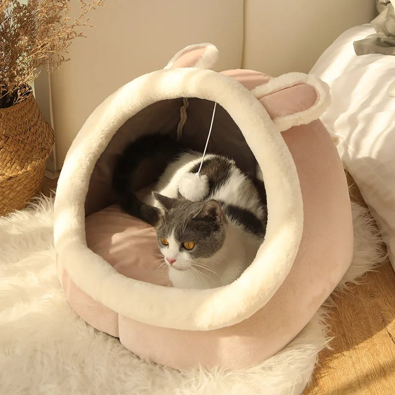 Foldable Cat Cave Bed – Removable & Washable Cozy Sleeping Bed for Cats and Small Dogs