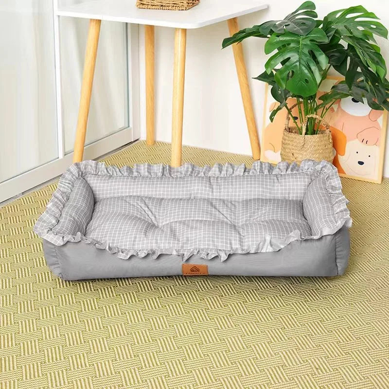 Soft Summer Pet Bed Sofa – Breathable Washable Bed for Dogs & Cats