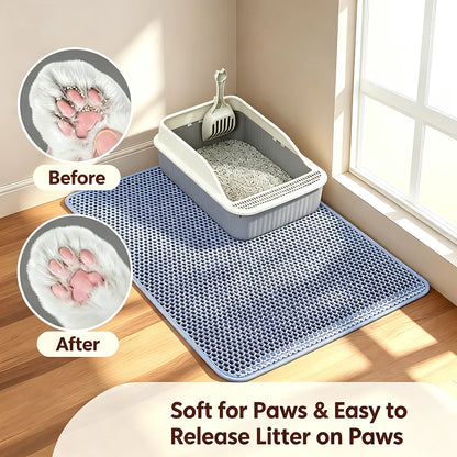 Double Layer Cat Litter Mat – Waterproof, Washable & Non-Slip Litter Trap