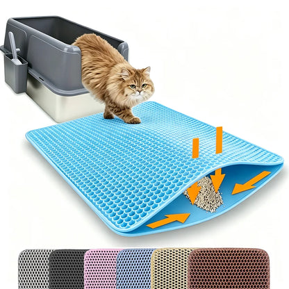 Double Layer Cat Litter Mat – Waterproof, Washable & Non-Slip Litter Trap
