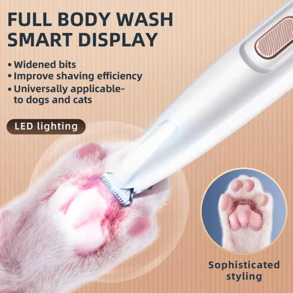 Low-Noise Pet Paw Hair Trimmer – USB Rechargeable Grooming Clipper for Dogs & Cats