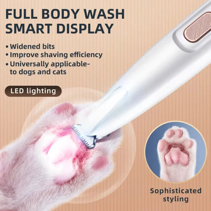 Low-Noise Pet Paw Hair Trimmer – USB Rechargeable Grooming Clipper for Dogs & Cats