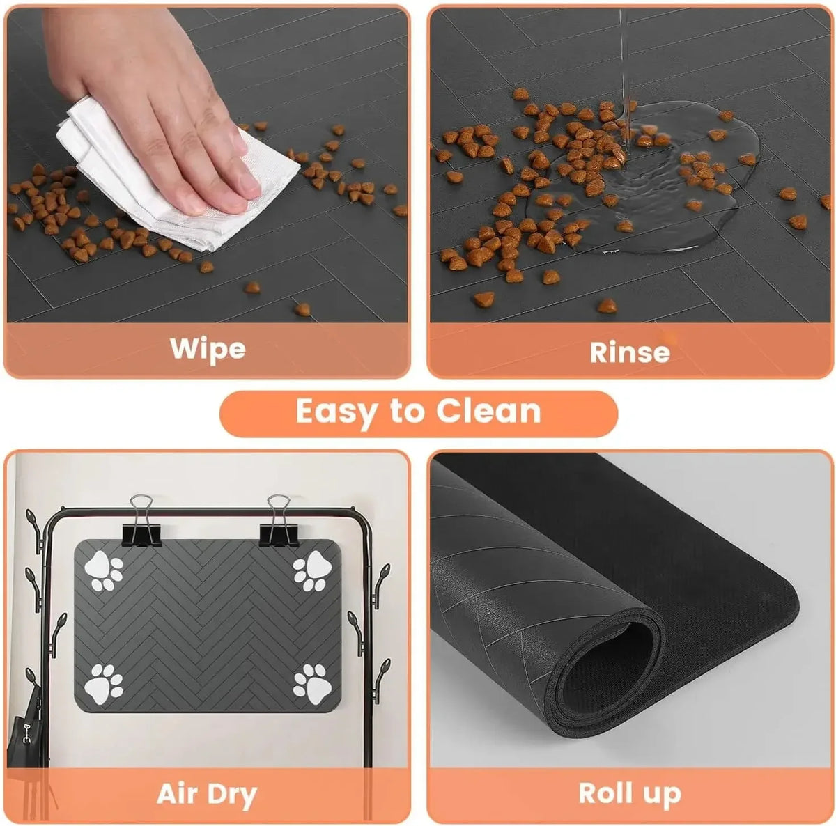 Absorbent Pet Feeding Mat – Waterproof Non-Slip Placemat for Dogs & Cats