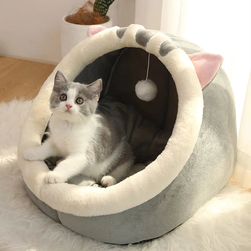 Foldable Cat Cave Bed – Removable & Washable Cozy Sleeping Bed for Cats and Small Dogs