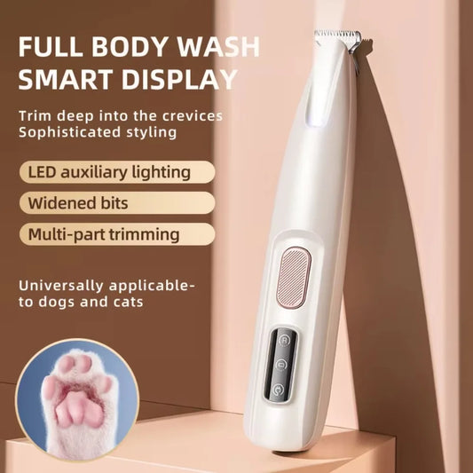 Low-Noise Pet Paw Hair Trimmer – USB Rechargeable Grooming Clipper for Dogs & Cats