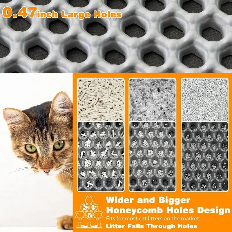 Heavy-Duty Cat Litter Mat – Waterproof Double-Layer Washable Floor Mat