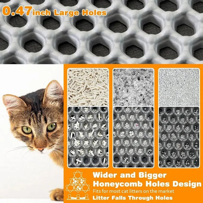 Heavy-Duty Cat Litter Mat – Waterproof Double-Layer Washable Floor Mat