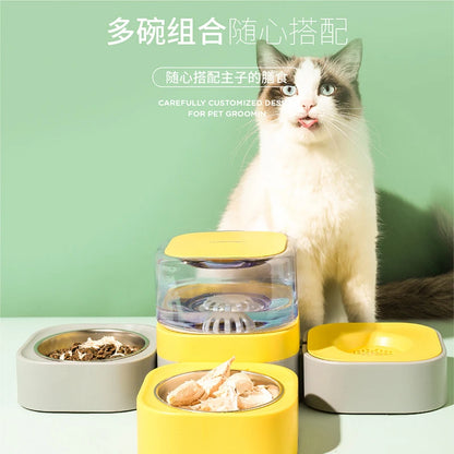 Automatic Pet Feeding & Watering Device – Detachable & Washable Food Bowl for Dogs & Cats