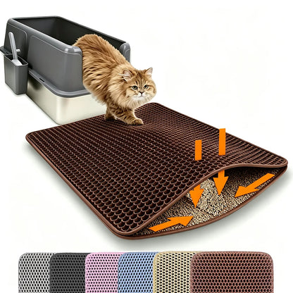 Double Layer Cat Litter Mat – Waterproof, Washable & Non-Slip Litter Trap