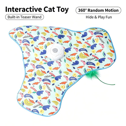 Automatic Interactive Cat Hunting Toy – Rotating Feather Chase Game