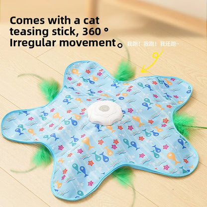 Automatic Interactive Cat Hunting Toy – Rotating Feather Chase Game