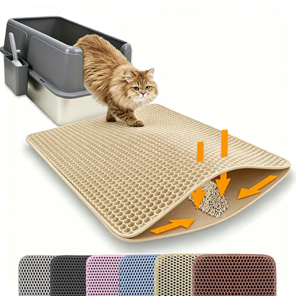 Double Layer Cat Litter Mat – Waterproof, Washable & Non-Slip Litter Trap