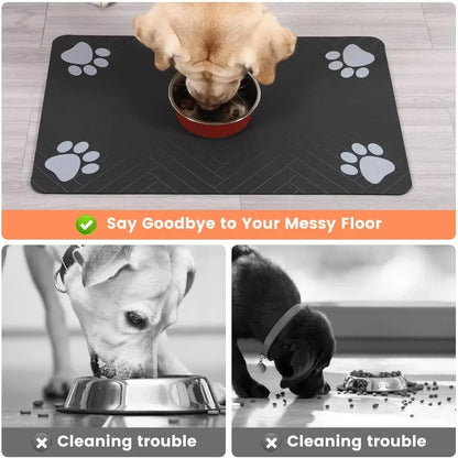 Absorbent Pet Feeding Mat – Waterproof Non-Slip Placemat for Dogs & Cats