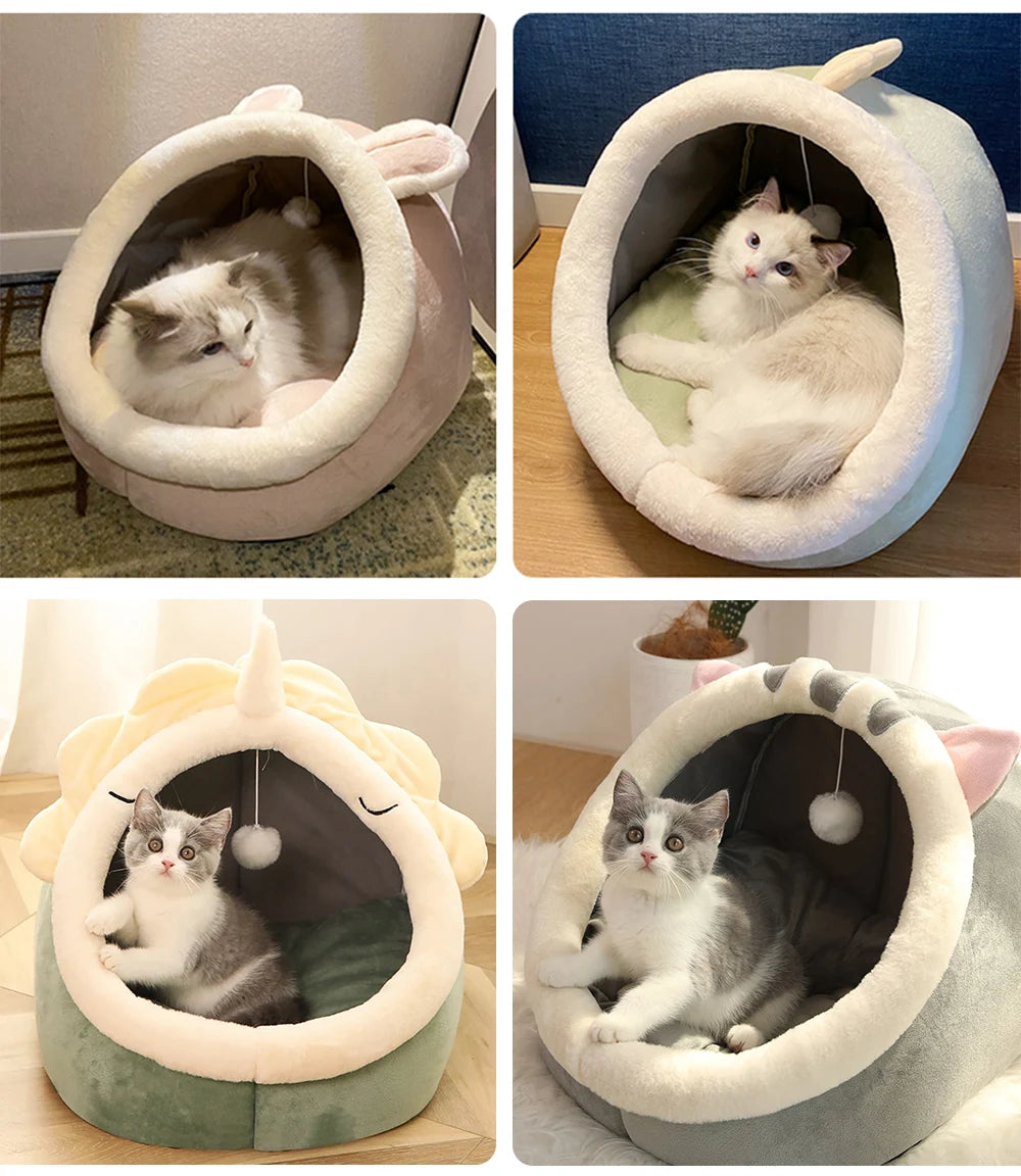 Foldable Cat Cave Bed – Removable & Washable Cozy Sleeping Bed for Cats and Small Dogs
