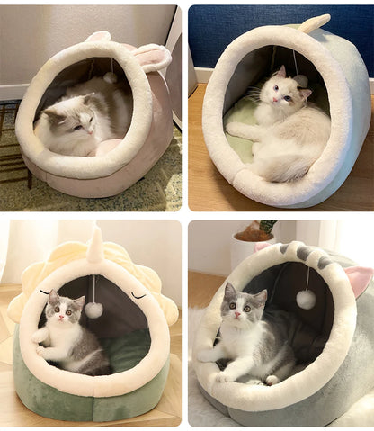 Foldable Cat Cave Bed – Removable & Washable Cozy Sleeping Bed for Cats and Small Dogs