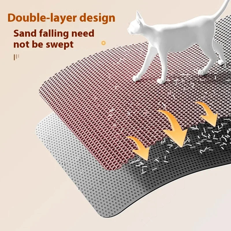 Heavy-Duty Cat Litter Mat – Waterproof Double-Layer Washable Floor Mat