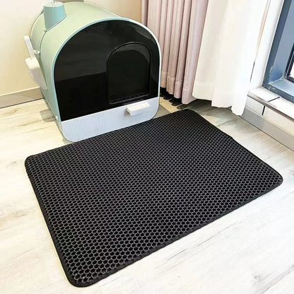 Heavy-Duty Cat Litter Mat – Waterproof Double-Layer Washable Floor Mat