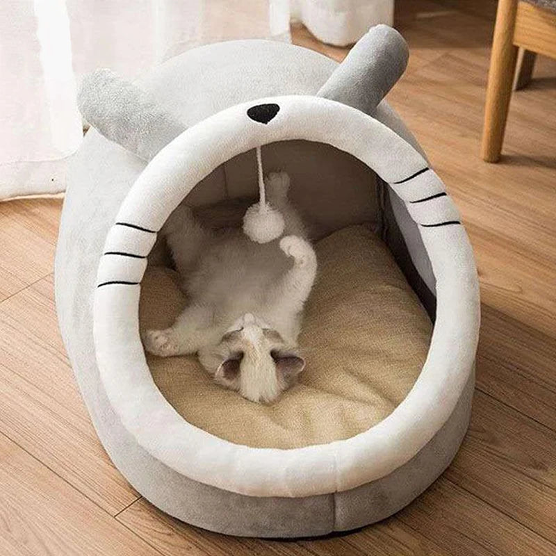 Foldable Cat Cave Bed – Removable & Washable Cozy Sleeping Bed for Cats and Small Dogs