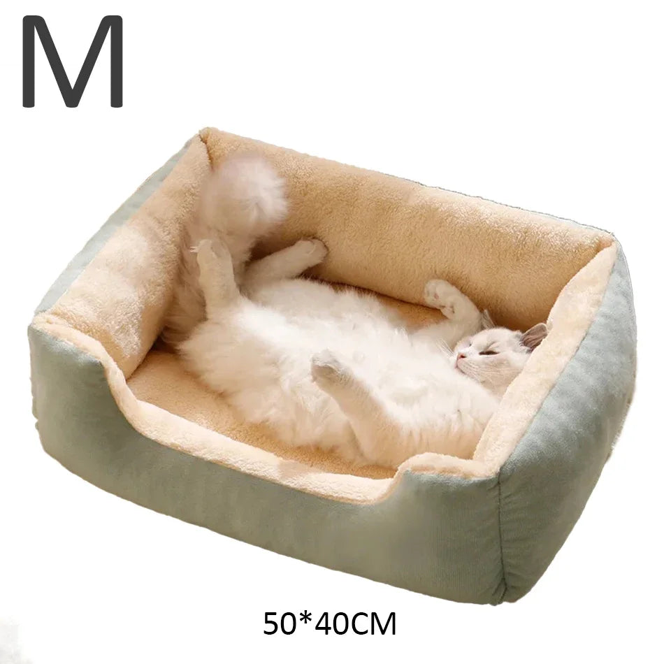 Soft Plush Cat Bed – Breathable Sleeping Cushion for Cats & Small Dogs
