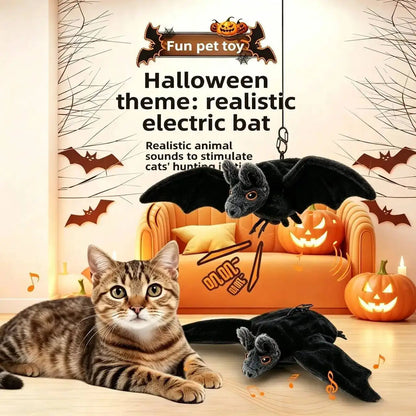 Interactive Flapping Bat Cat Toy – Rechargeable Chirping Plush Toy for Cats