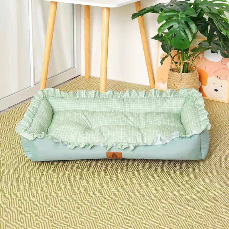 Soft Summer Pet Bed Sofa – Breathable Washable Bed for Dogs & Cats