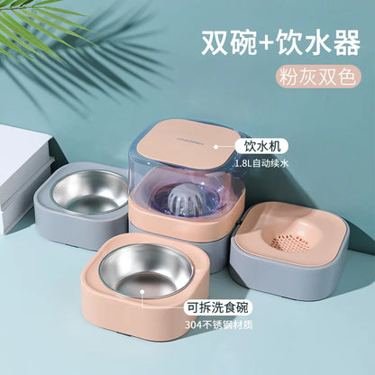 Automatic Pet Feeding & Watering Device – Detachable & Washable Food Bowl for Dogs & Cats
