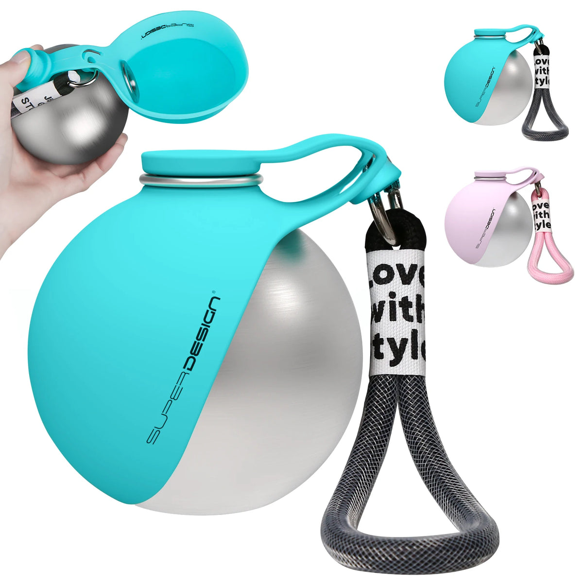 2-in-1 Portable Dog Water Bottle – Leak-Proof Stainless Steel Travel Bottle