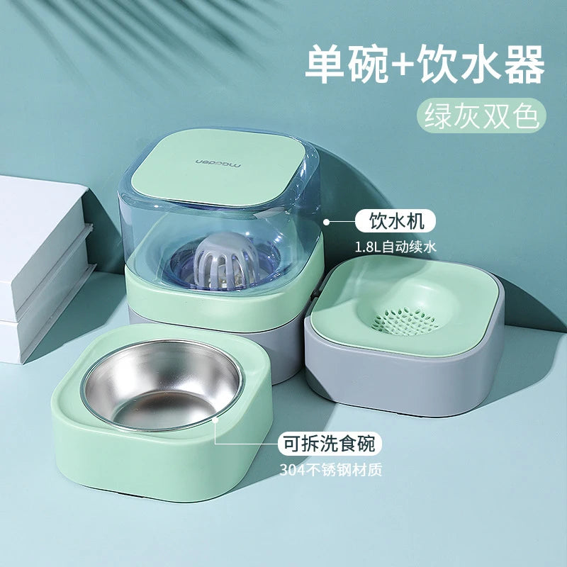Automatic Pet Feeding & Watering Device – Detachable & Washable Food Bowl for Dogs & Cats