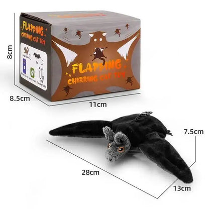 Interactive Flapping Bat Cat Toy – Rechargeable Chirping Plush Toy for Cats