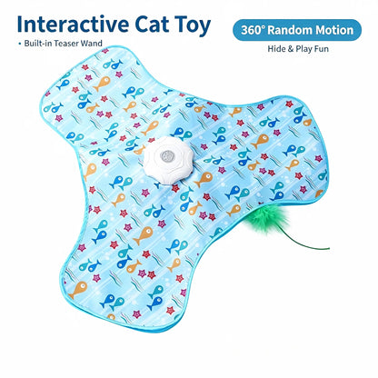 Automatic Interactive Cat Hunting Toy – Rotating Feather Chase Game