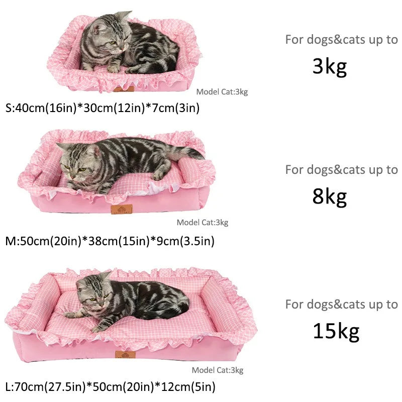 Soft Summer Pet Bed Sofa – Breathable Washable Bed for Dogs & Cats