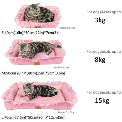 Soft Summer Pet Bed Sofa – Breathable Washable Bed for Dogs & Cats