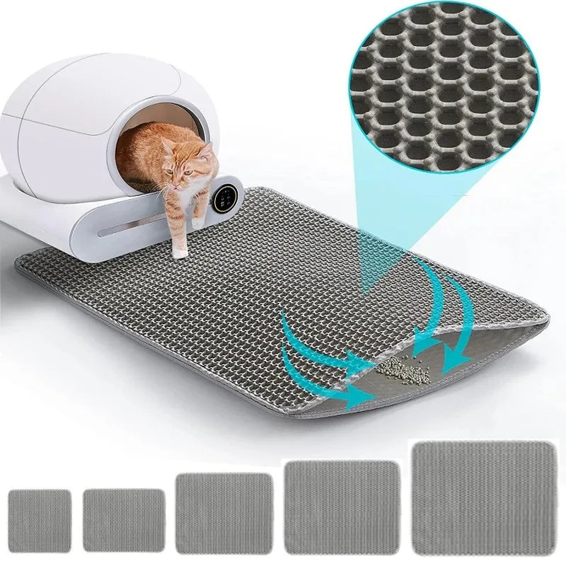 Heavy-Duty Cat Litter Mat – Waterproof Double-Layer Washable Floor Mat