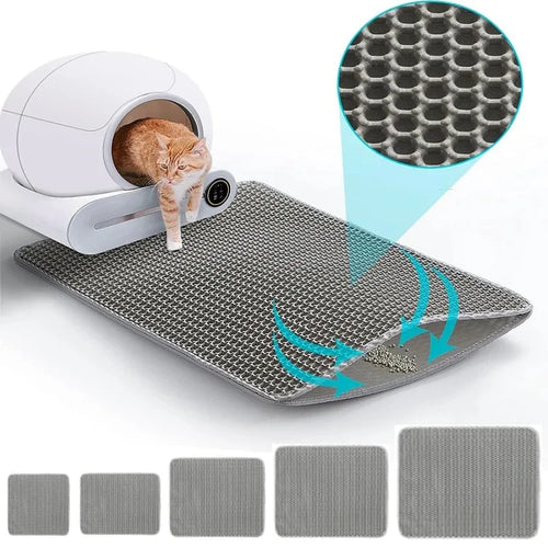 Heavy-Duty Cat Litter Mat – Waterproof Double-Layer Washable Floor Mat