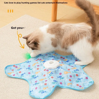 Automatic Interactive Cat Hunting Toy – Rotating Feather Chase Game